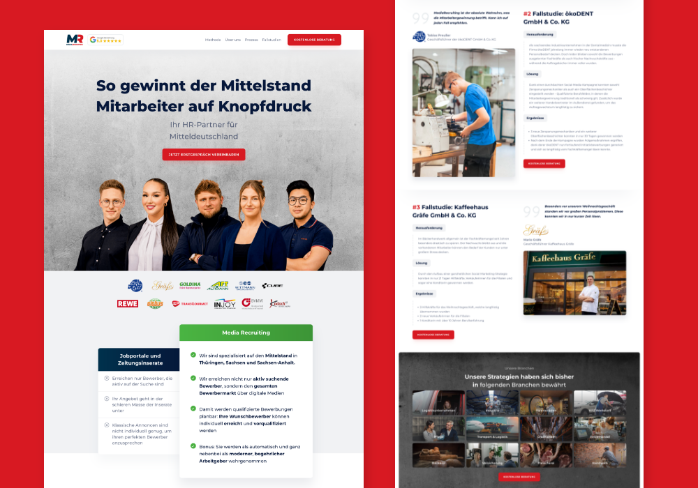 Website erstellen lassen Lucas fischer Gera mediarecruiting social Recruiting Agentur